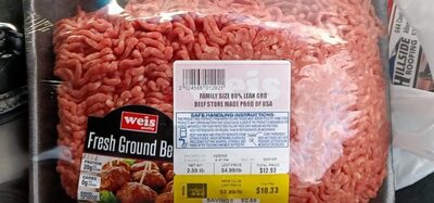 Fresh ground beef front packaging