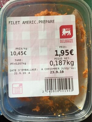 Filet americain préparé front packaging