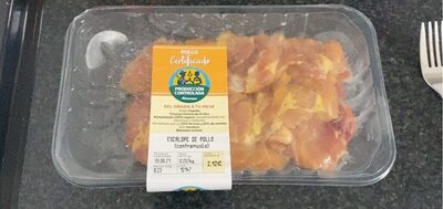 Escalope de pollo (contramuslo) front packaging