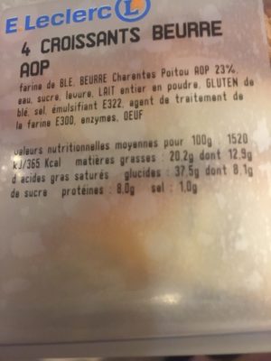 Croissanrs beurre AOP