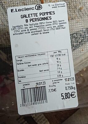 Galette pommes 8 personnes front packaging