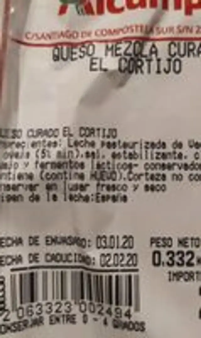 Queso mezcla curado