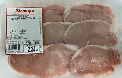 Filetes de lomo de Cerdo blanco front packaging