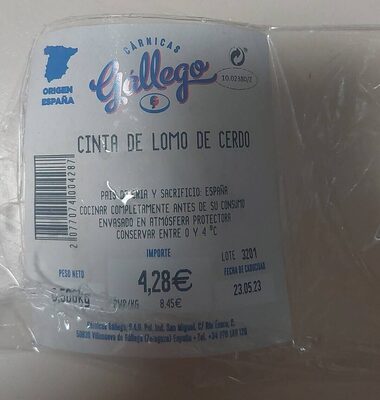 Cinta de lomo de cerdo