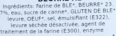 Croissant Bio Pur Beurre ingredients label