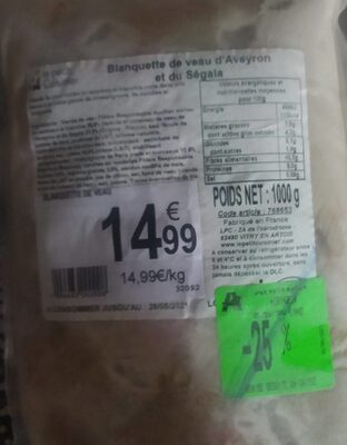 Blanquette de veau d'Aveyron et du Ségala