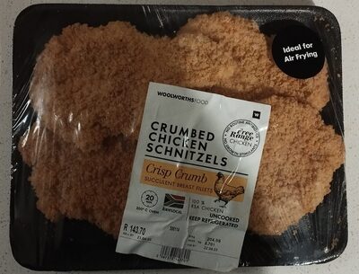 Crumbed chicken schnitzels