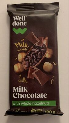 Milk chocolate with whole hazelnuts