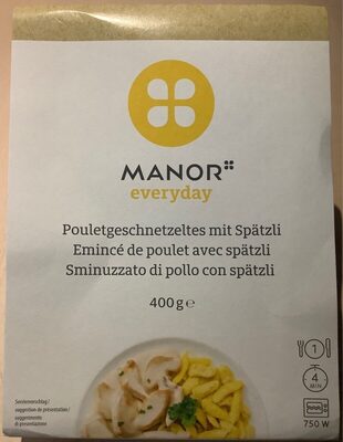 Émincé de poulet avec spätzli