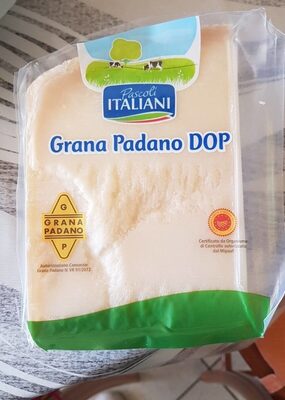 Formaggio grana padano dop front packaging