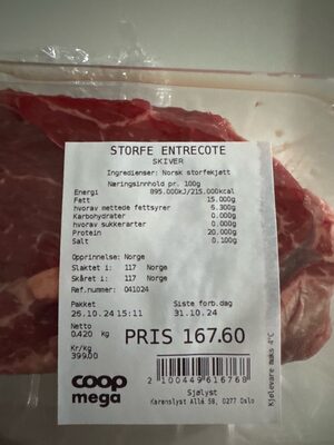 Storfe Entrecôte (Beef Entrecôte) front packaging