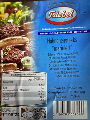 Hähnchensteaks mariniert