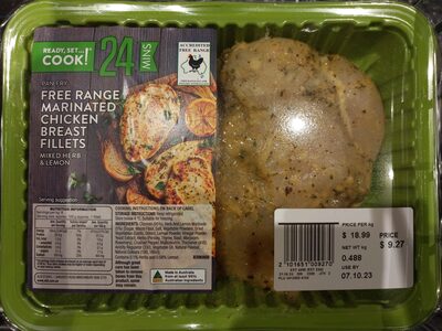 Free Range Marinated Chicken Breast Fillets Mixed Herb and Lemon