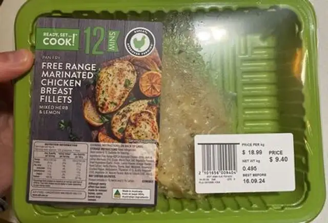 Free Range Marinated Chicken Breast Fillets front packaging