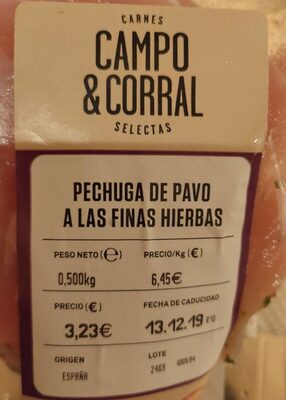 Pechugas de pavo a las finas hierbas