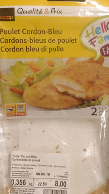 cordons-bleus de poulet front packaging
