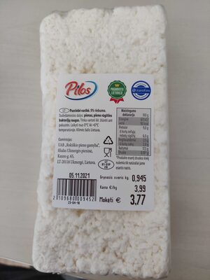 Pusriebė varškė 9%