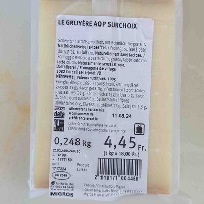 Gruyère aop surchoix