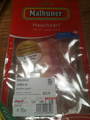 Malbuner Rohschinken front packaging