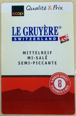 Gruyère mi-salé front packaging