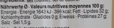 Le Gruyère-surchoix nutrition facts table