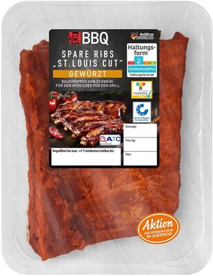 ALDI BBQ Schwein Spare Ribs „St. Louis Cut“ Gewürzt Vom Schwein 1kg 6.99€