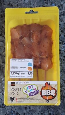 4 brochettes de blanc de poulet classique