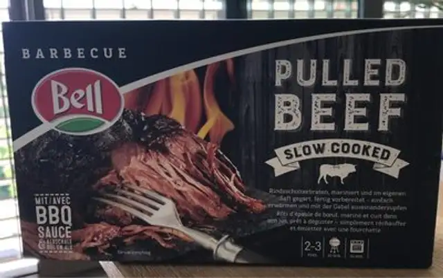 Pulled beef front packaging