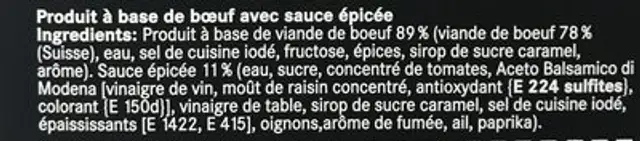 Pulled beef ingredients label