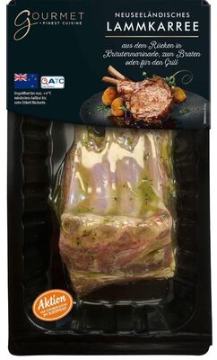 ALDI GOURMET FINEST CUISINE LAMM Neuseeländisches Lammkarree 260 g  inkl. MwSt. Aus dem Rücken front packaging