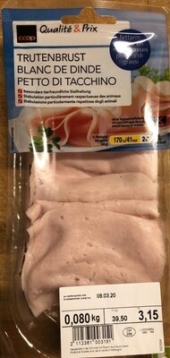 Blanc de dinde pauvre en matière grasse front packaging