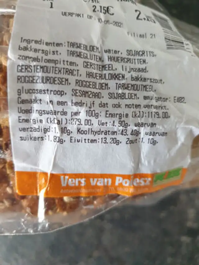 ribbel waldkorn ingredients label