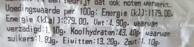 ribbel waldkorn nutrition facts table