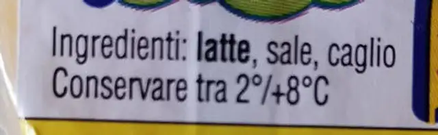 Parmiggiano Reggiano ingredients label