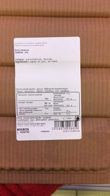 Proscuitto crudo San Pietro Ro nutrition facts table