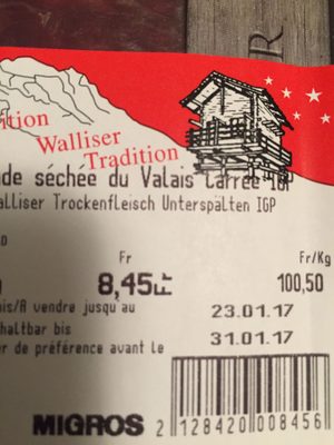 Fleury Viande séchée du Valais front packaging