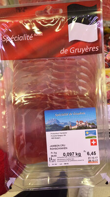 Spécialité de Gruyères Jambon cru front packaging