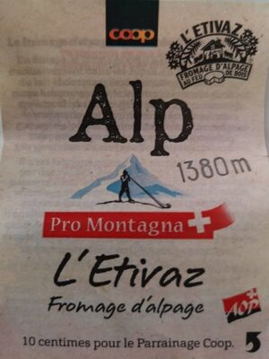 Fromage d'alpage L'Etivaz front packaging