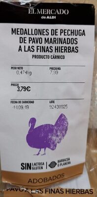Medallones de Pechuga de Pavo a las Finas Hierbass front packaging