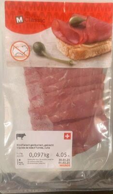 Viande de boeuf fumée cuite