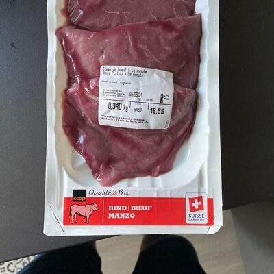 Steak de bœuf à la minute front packaging