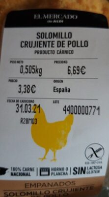 Solomillo crujiente de pollo