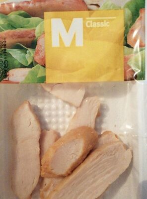 Filets de poitrine de poulet, coupé