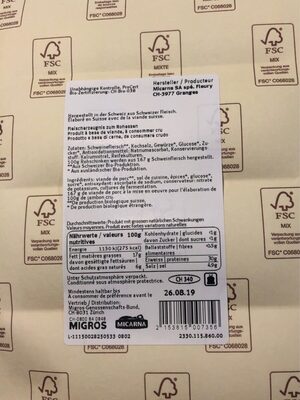 Jambon cru du Valais IGP