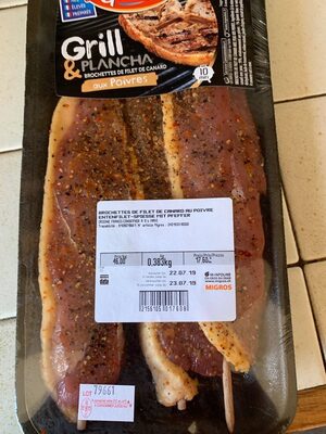 Brochettes filets canards