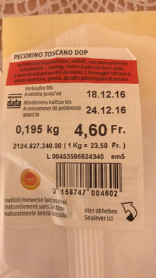 Pecorino Toscano front packaging