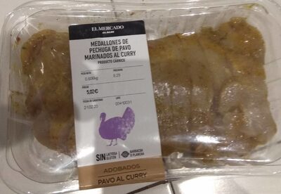 Medallones de pechuga de pavo marinados al curry front packaging
