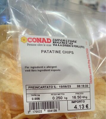 Patatine chips front packaging