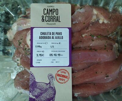 Cullera adobada de pavo al ajillo