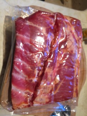 Poitrine de porc fume au bois de hetre front packaging